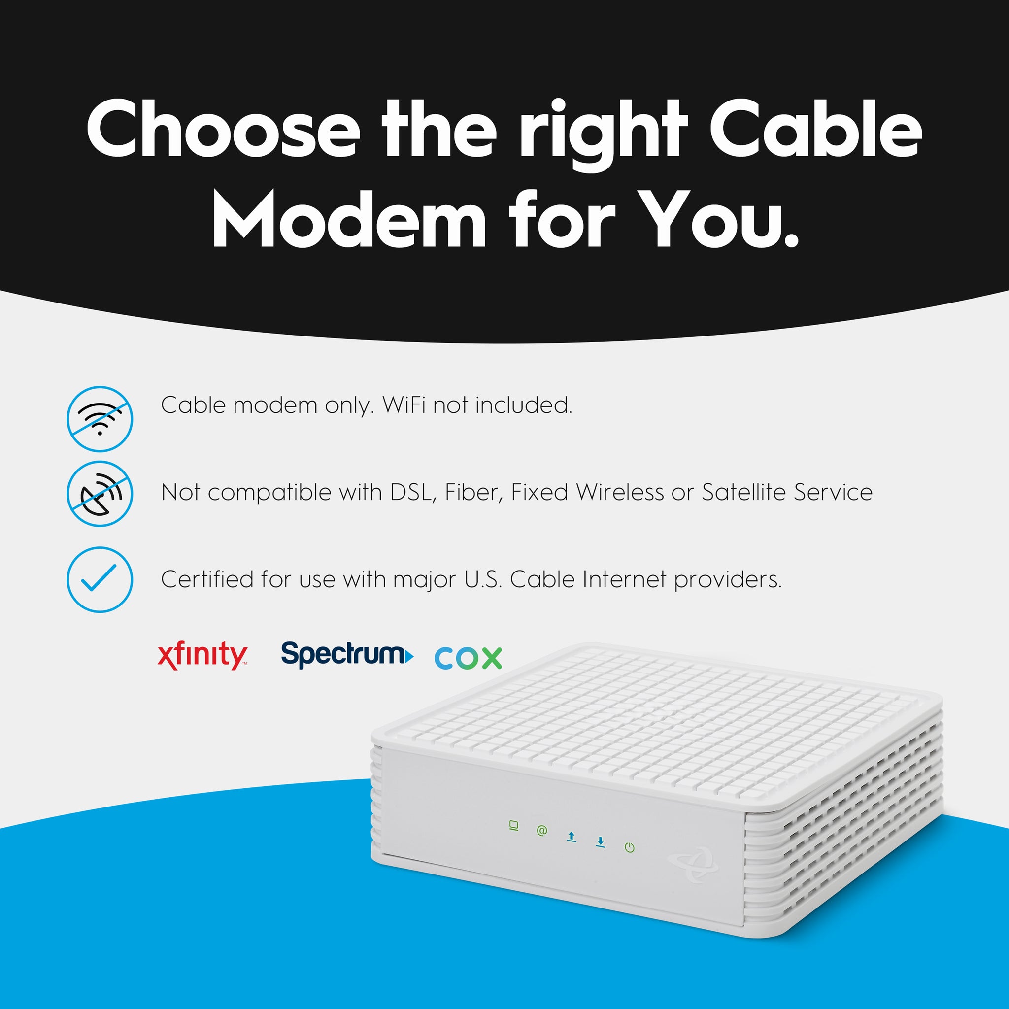 Hitron CODA DOCSIS 3.1 Gigabit Cable Modem for Xfinity®, Spectrum® & Cox®