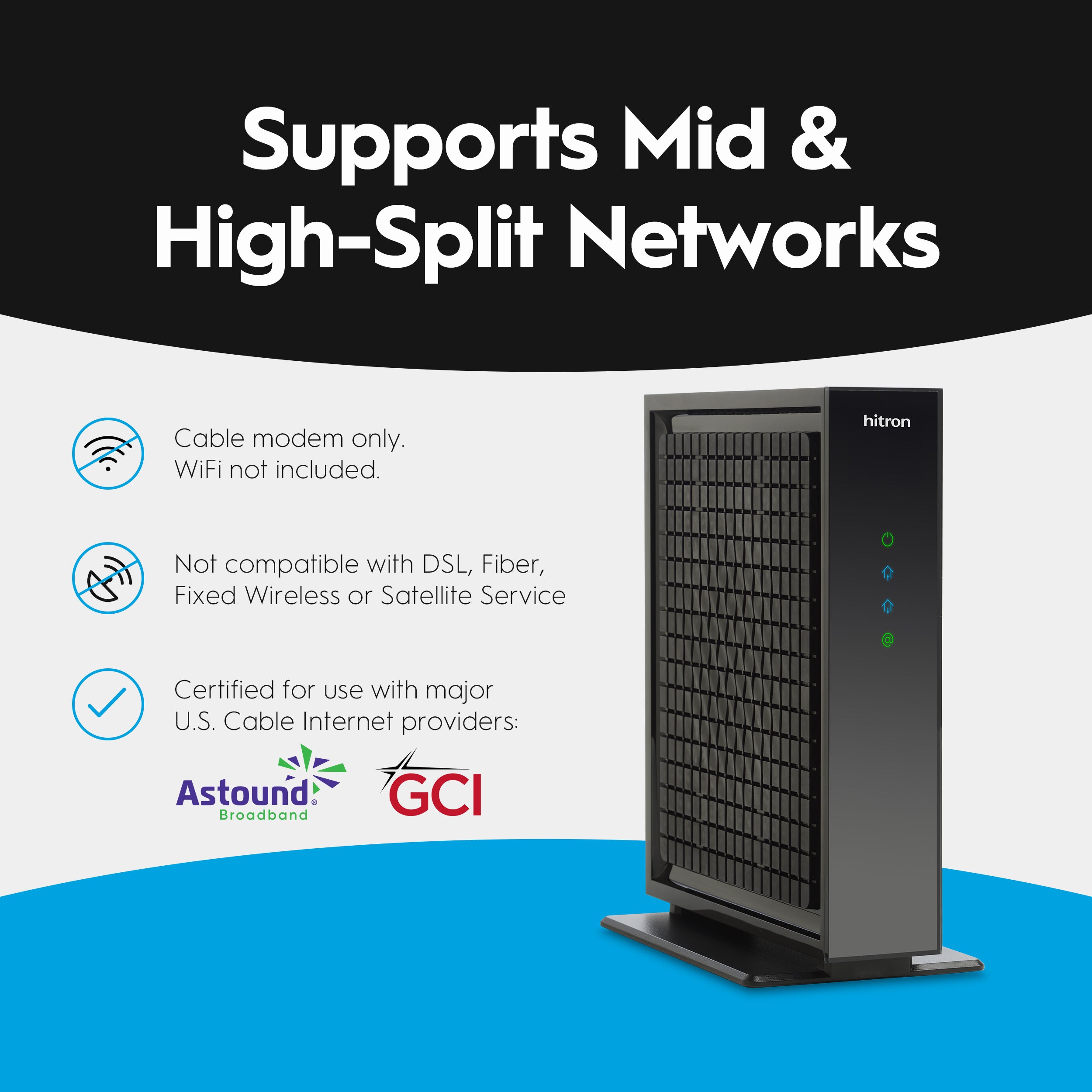 Hitron CODA57 DOCSIS 3.1 Cable Modem for Astound® & GCI®