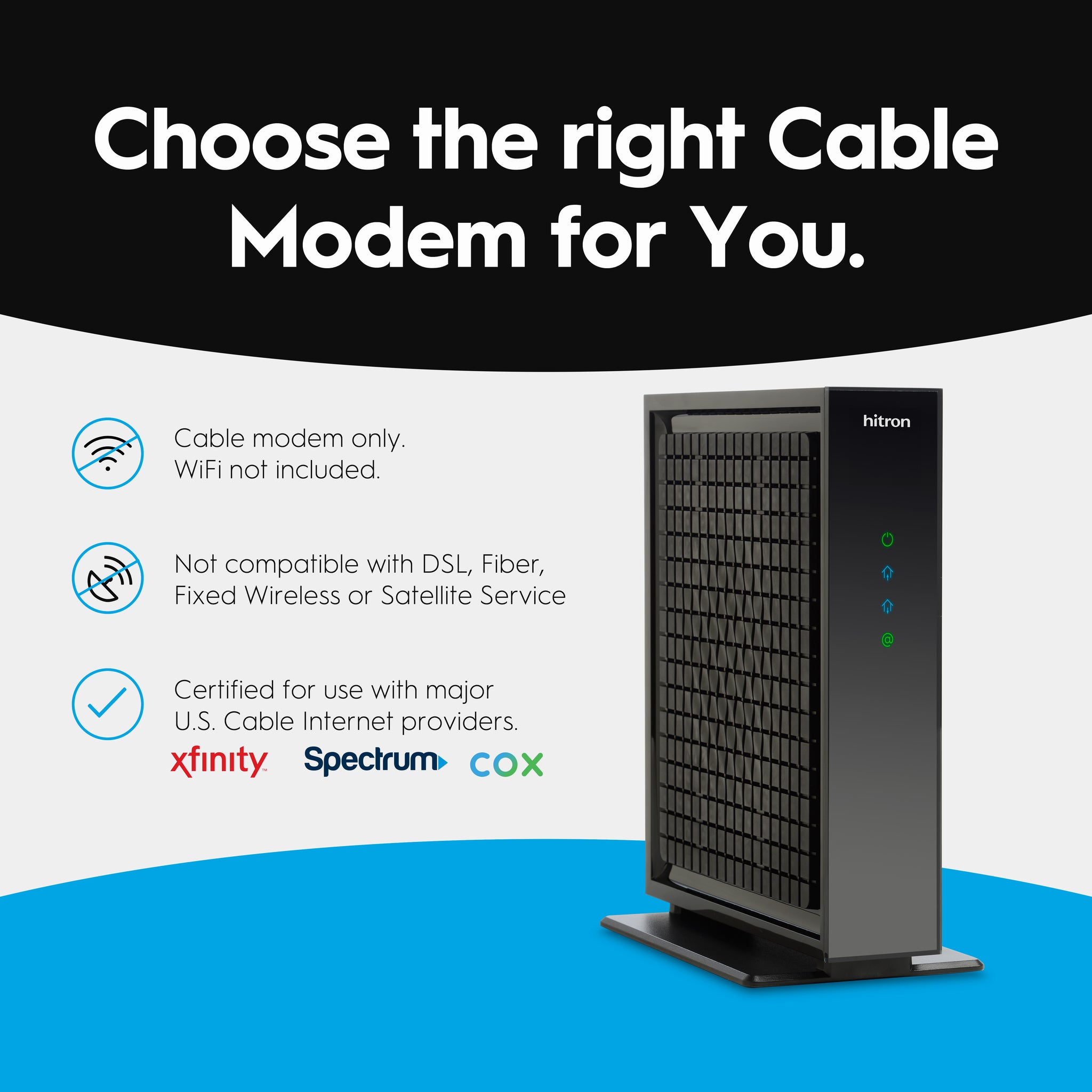 Hitron CODA56 Multi-Gigabit DOCSIS 3.1 Modem (Black)