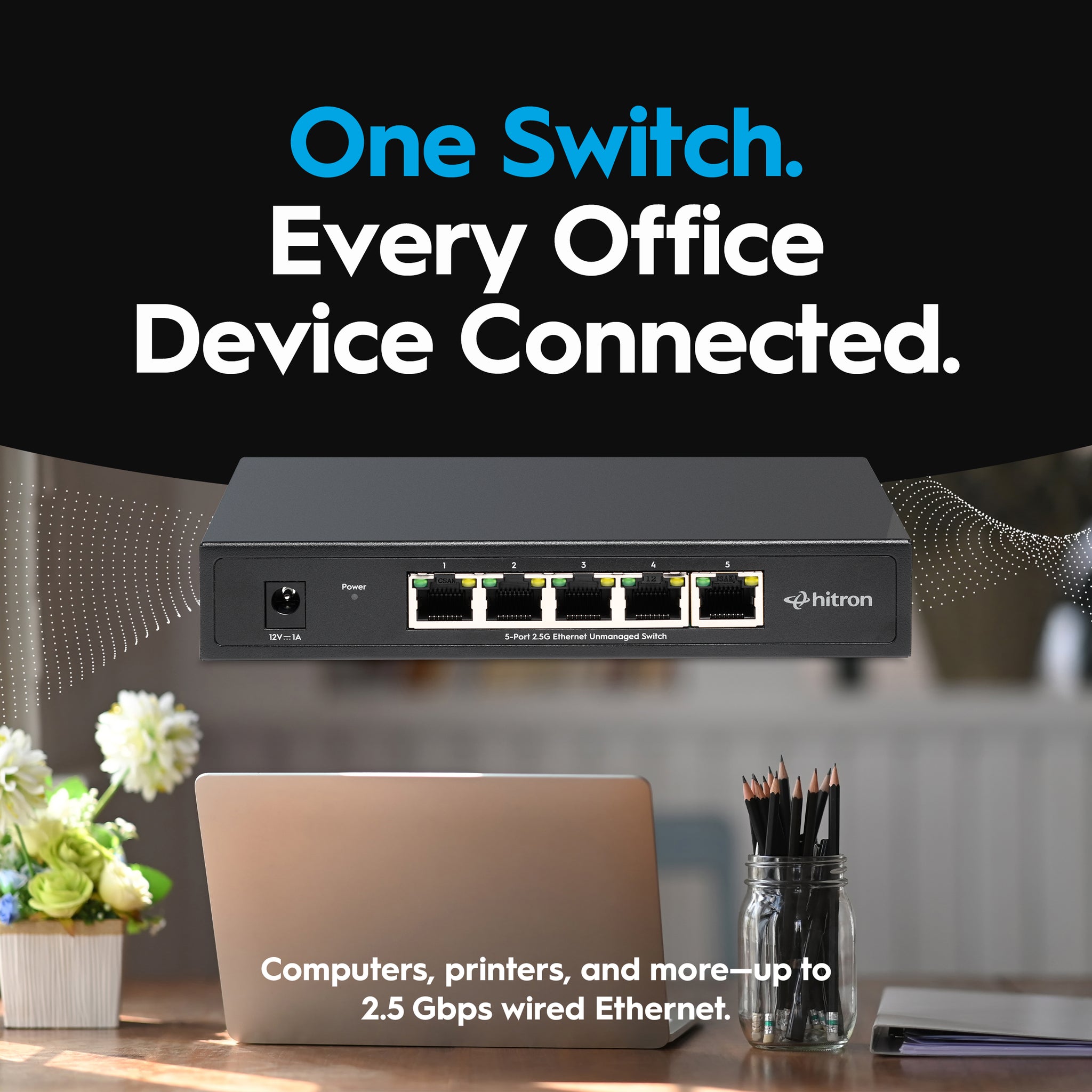 Hitron APEX2005 5-Port 2.5G Unmanaged Ethernet Switch