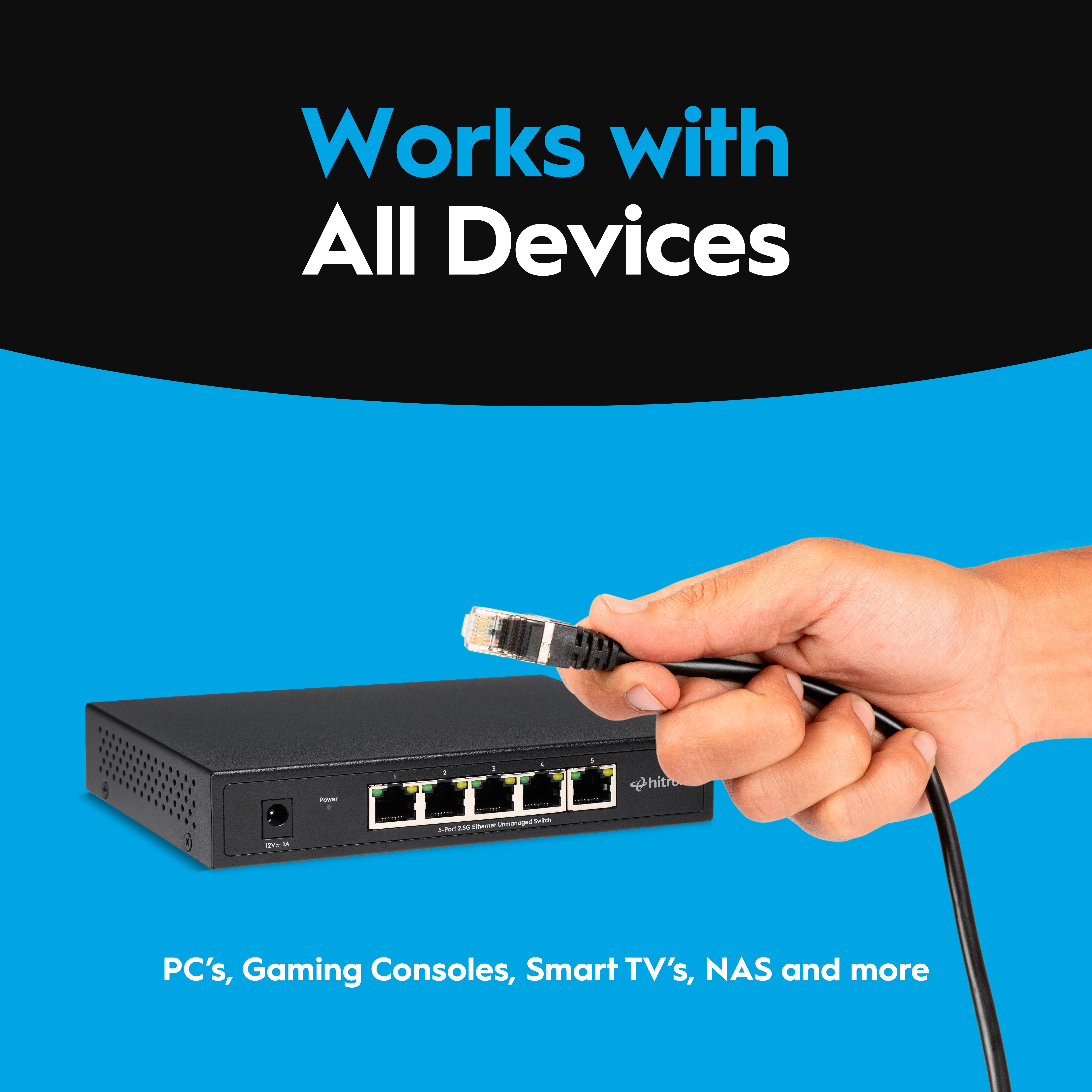 Hitron APEX2005 5-Port 2.5G Unmanaged Ethernet Switch