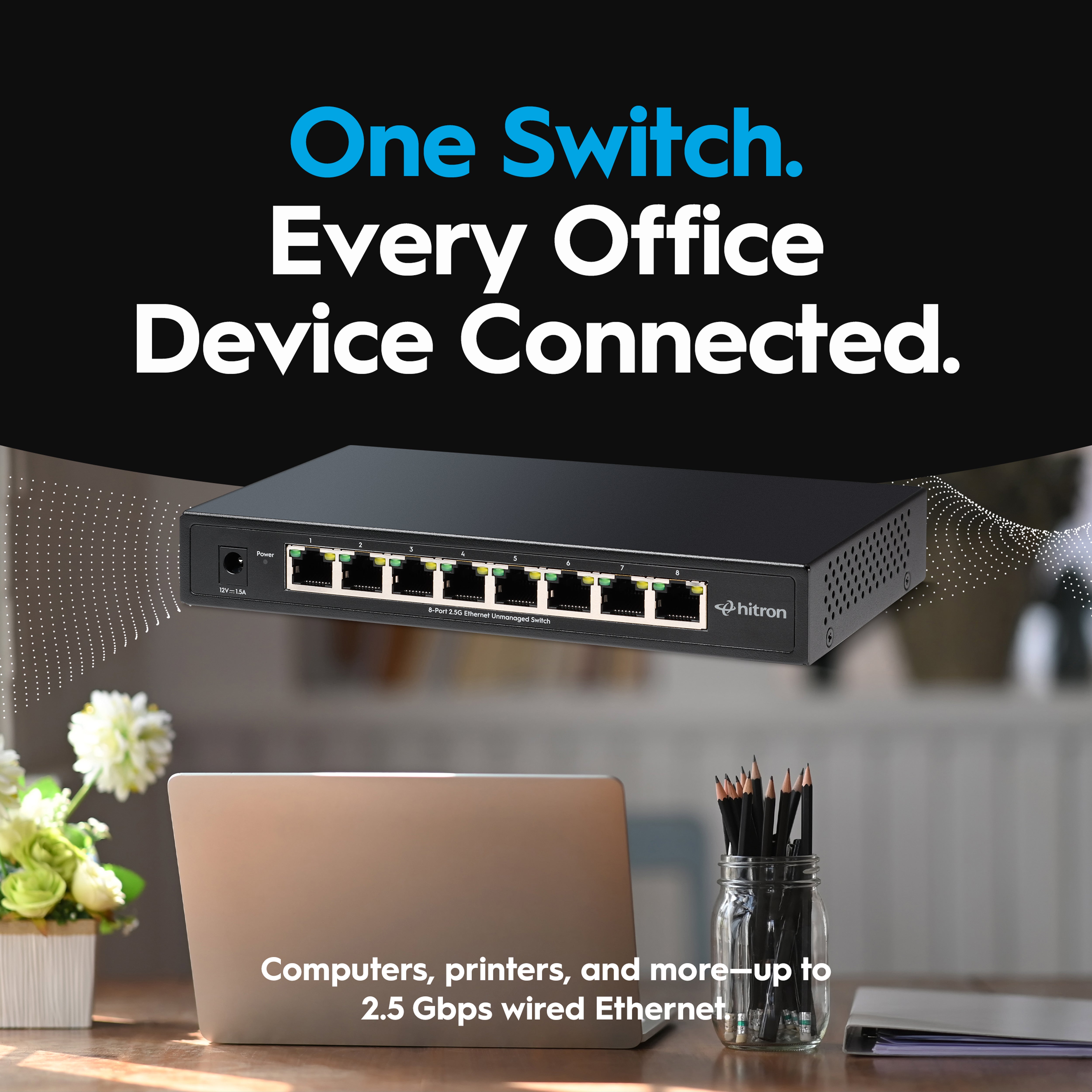 Hitron APEX2008 8-Port 2.5G Unmanaged Ethernet Switch