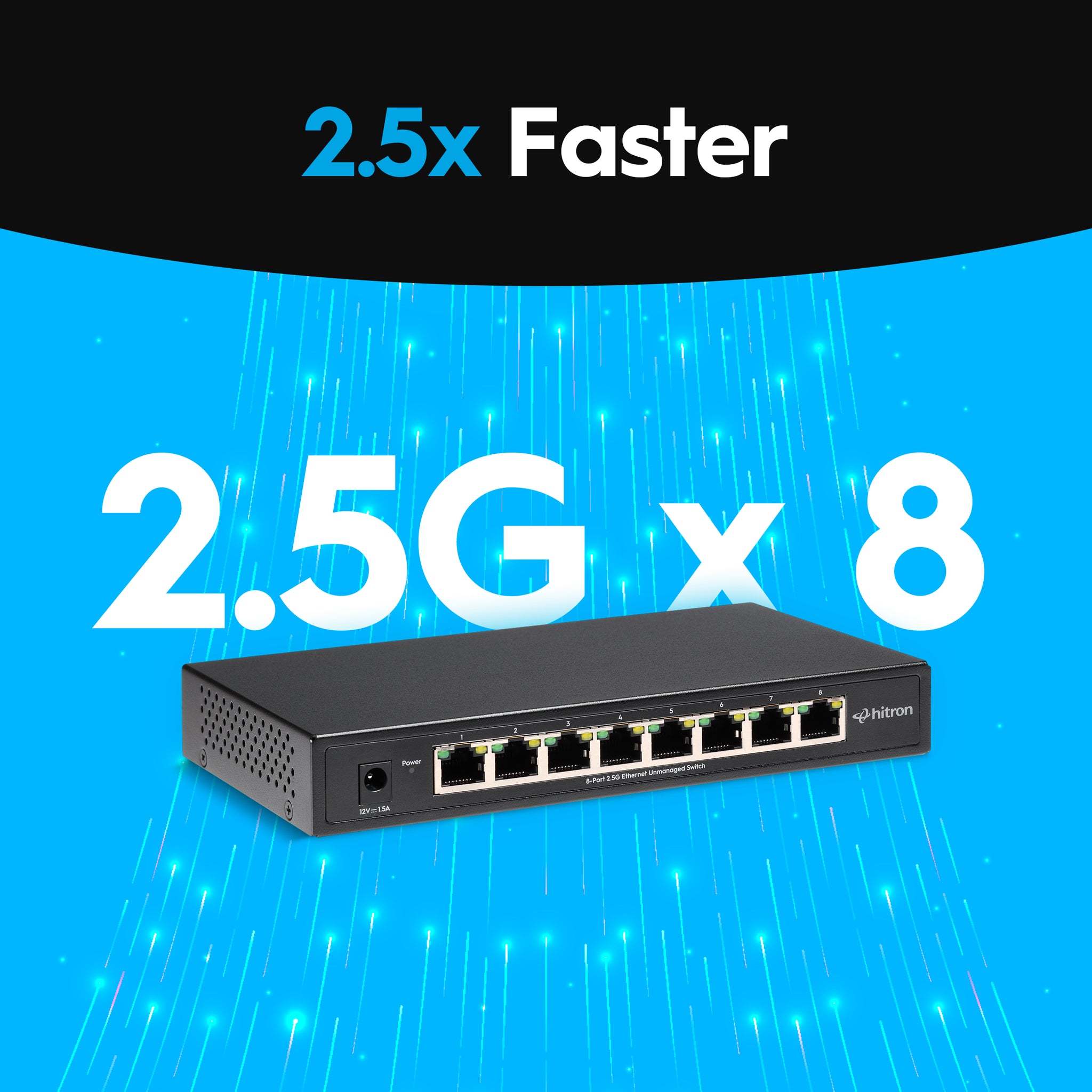 Hitron APEX2008 8-Port 2.5G Unmanaged Ethernet Switch