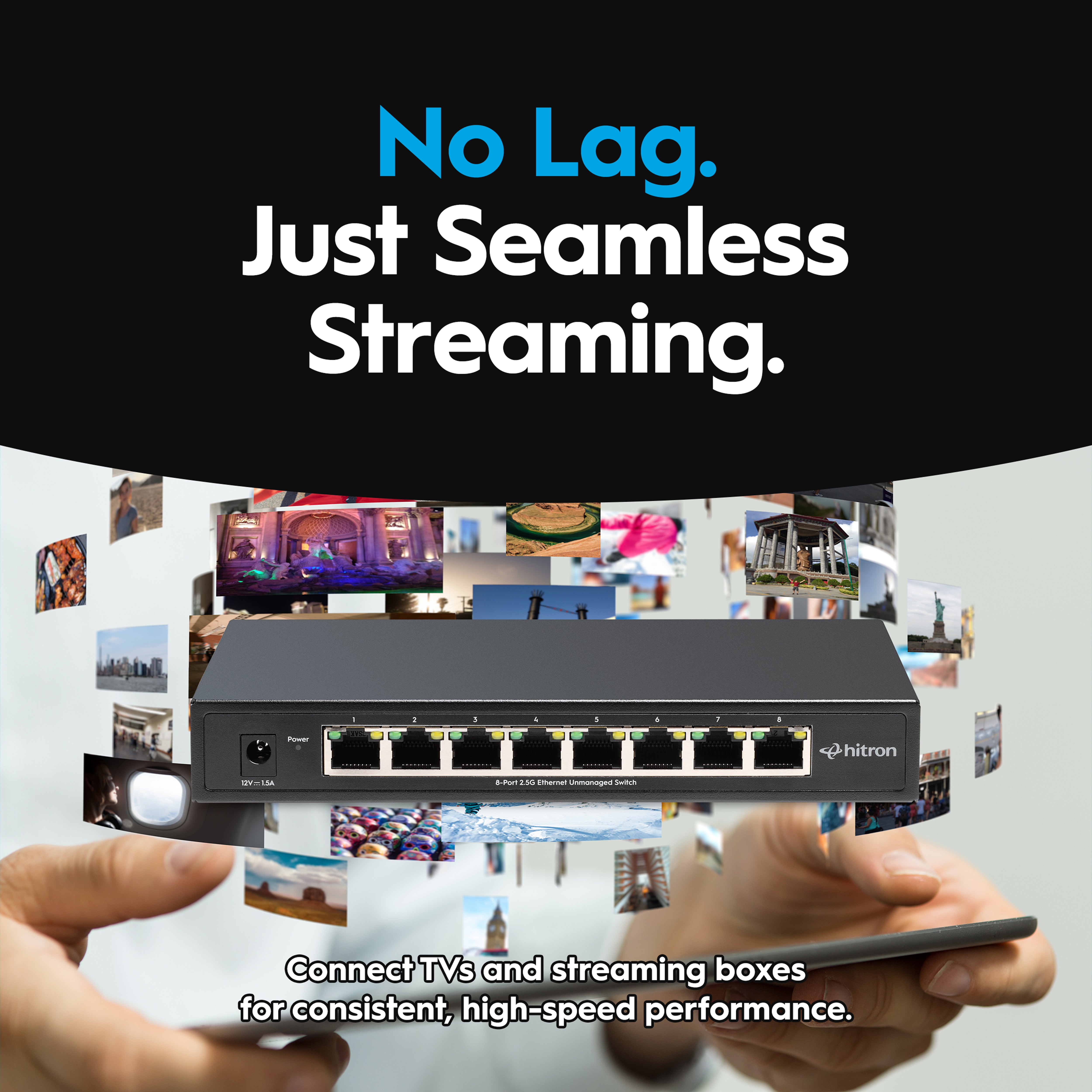 Hitron APEX2008 8-Port 2.5G Unmanaged Ethernet Switch