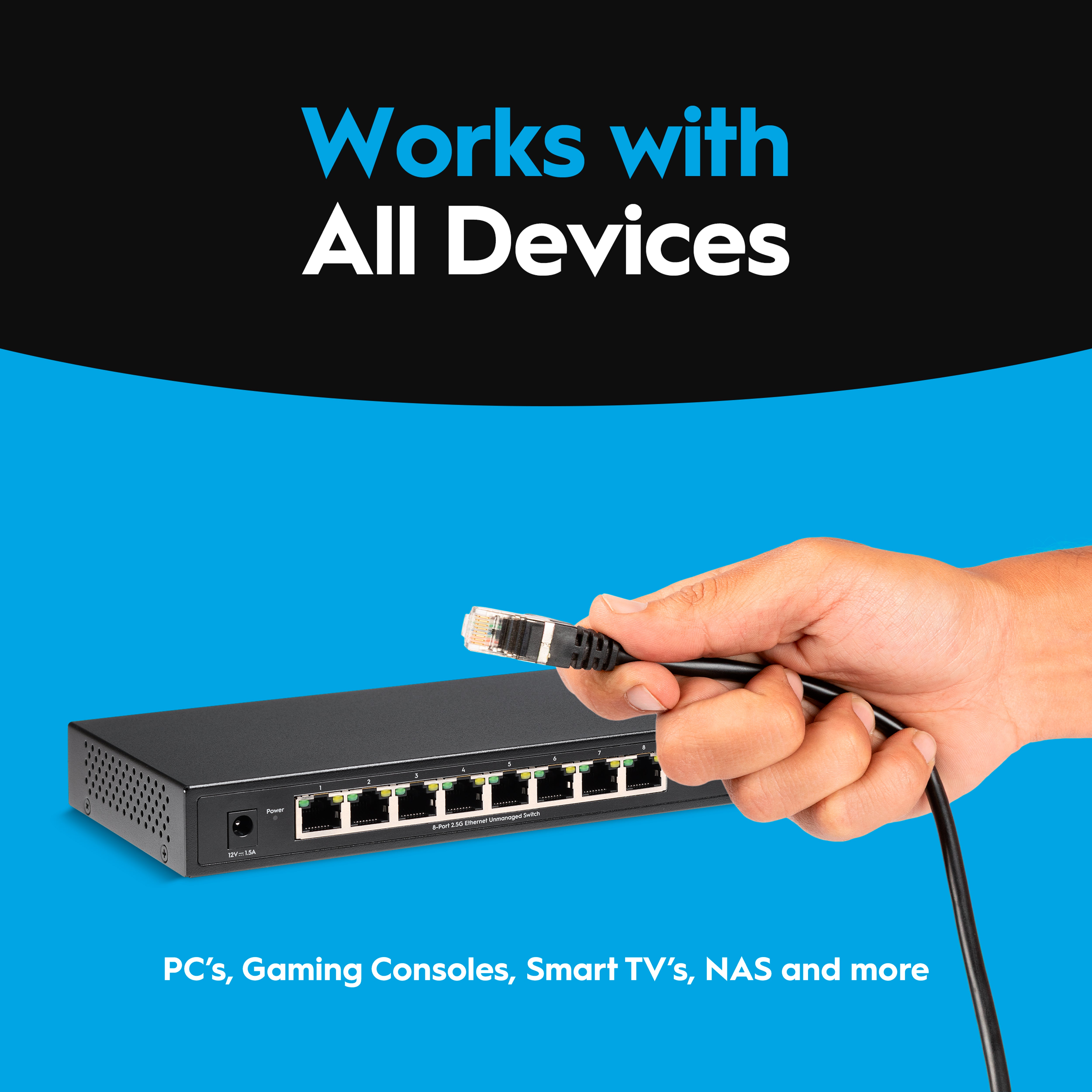 Hitron APEX2008 8-Port 2.5G Unmanaged Ethernet Switch