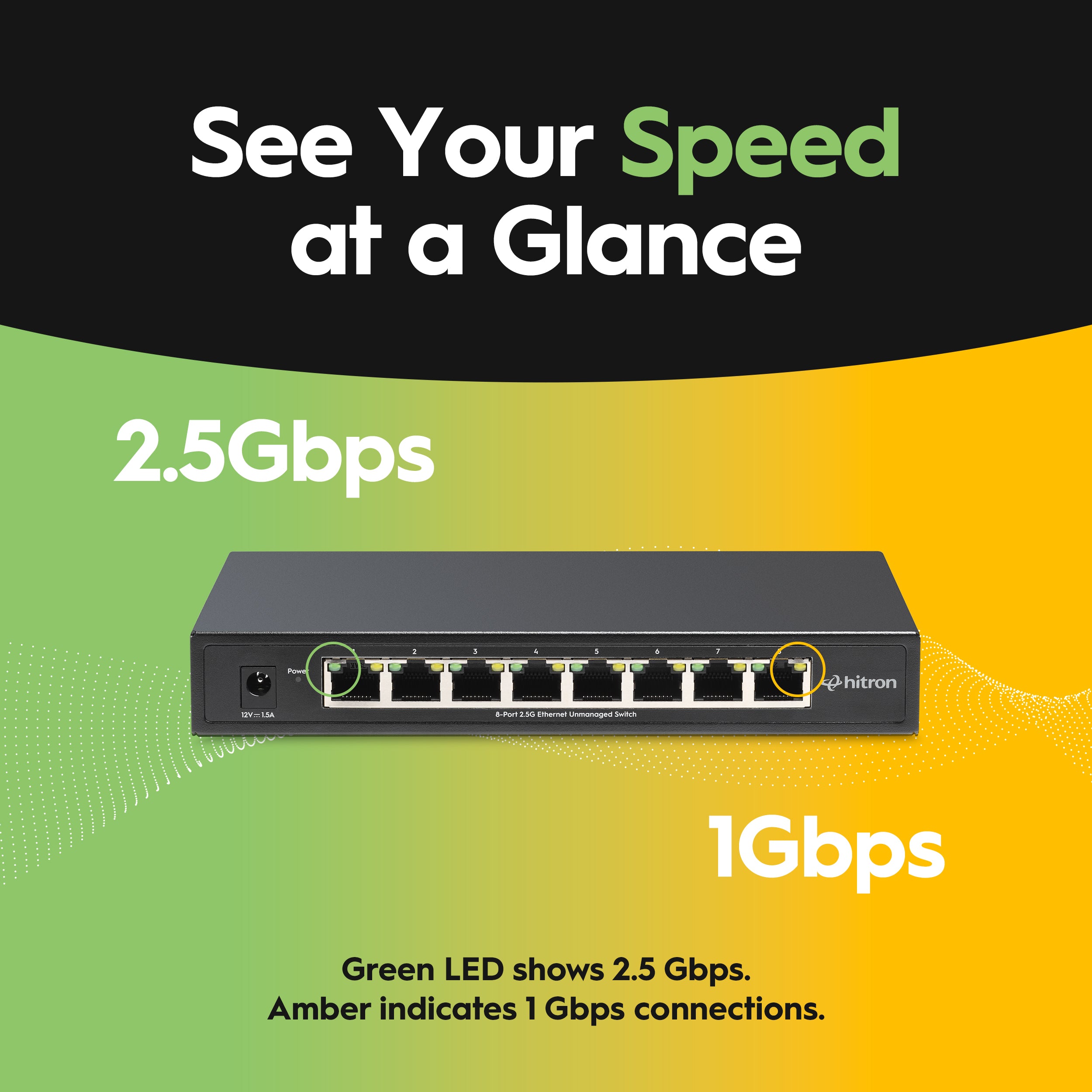 Hitron APEX2008 8-Port 2.5G Unmanaged Ethernet Switch