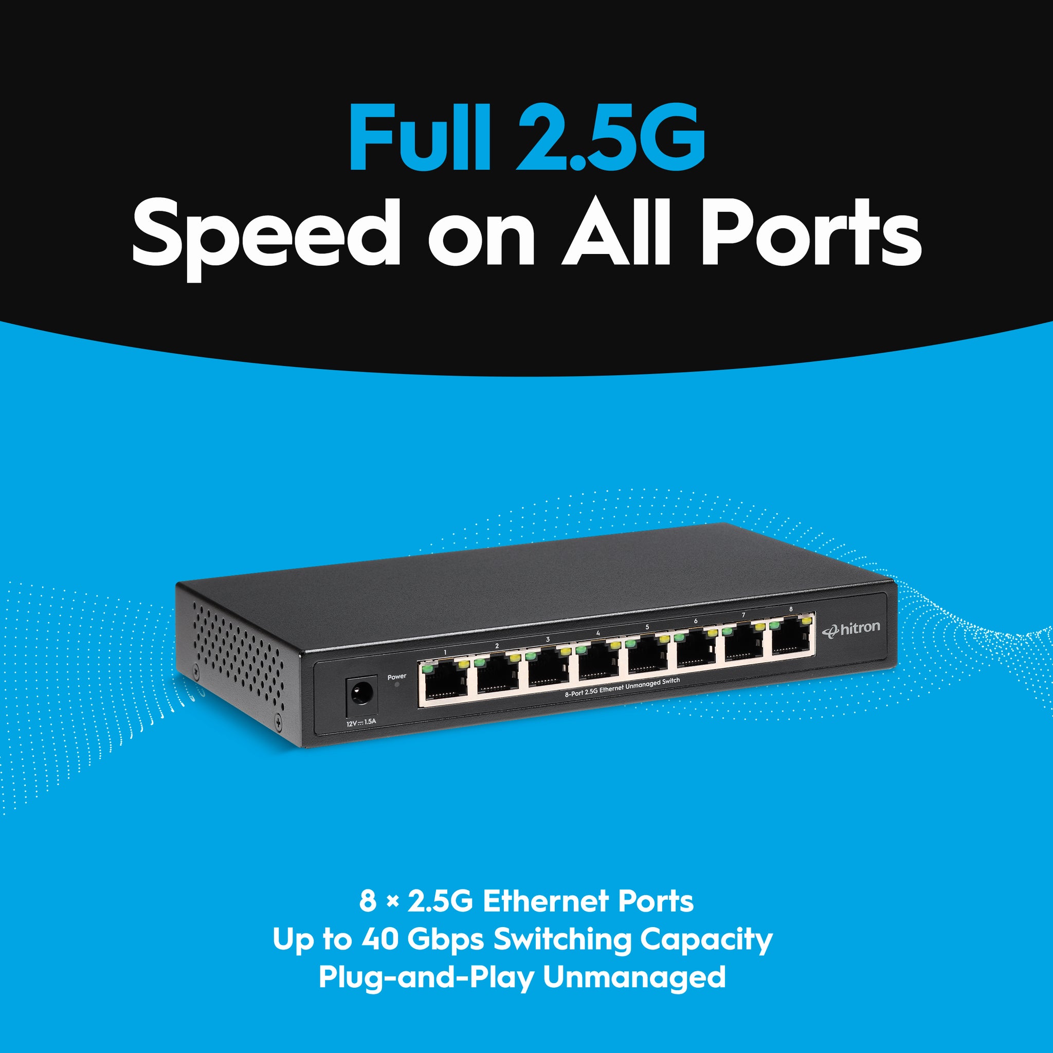 Hitron APEX2008 8-Port 2.5G Unmanaged Ethernet Switch