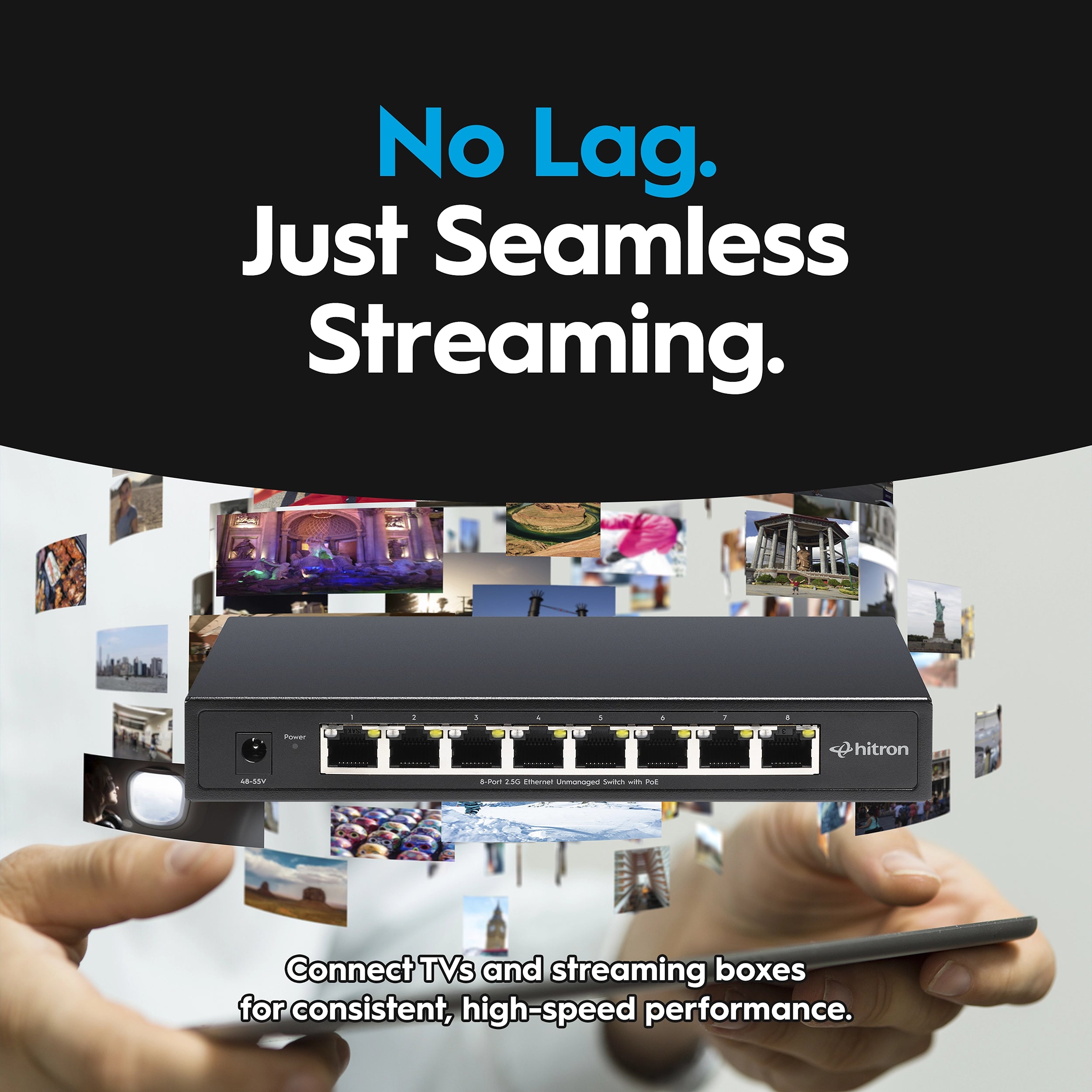 Hitron APEX2108 8-Port 2.5G PoE+ Unmanaged Ethernet Switch