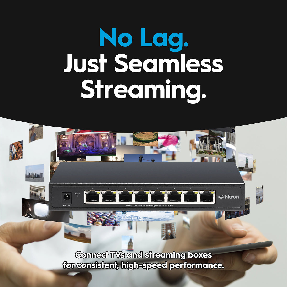 Hitron APEX2108 8-Port 2.5G PoE+ Unmanaged Ethernet Switch