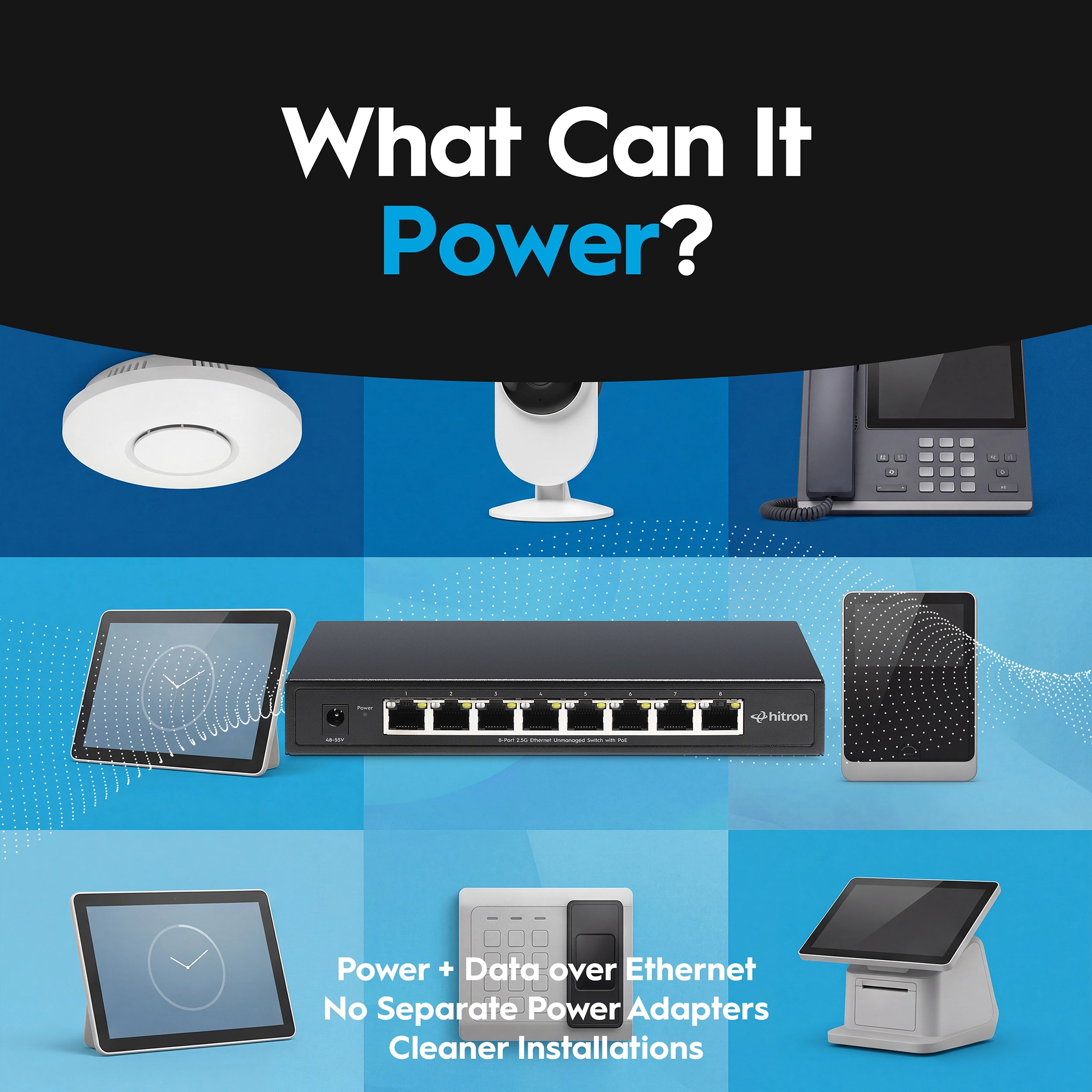 Hitron APEX2108 8-Port 2.5G PoE+ Unmanaged Ethernet Switch