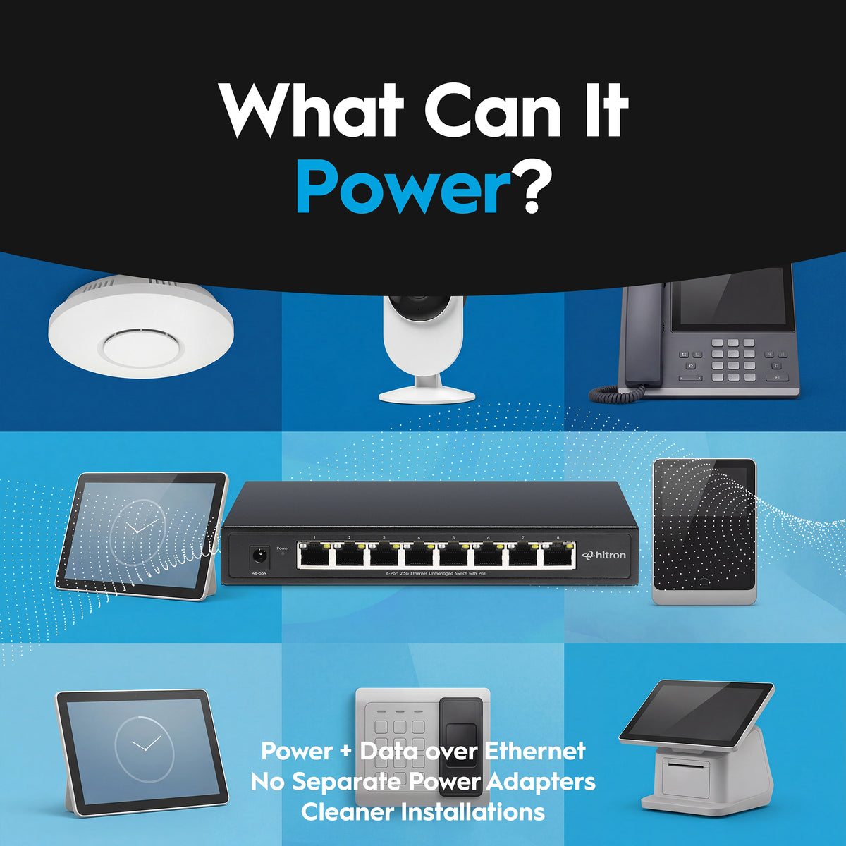 Hitron APEX2108 8-Port 2.5G PoE+ Unmanaged Ethernet Switch
