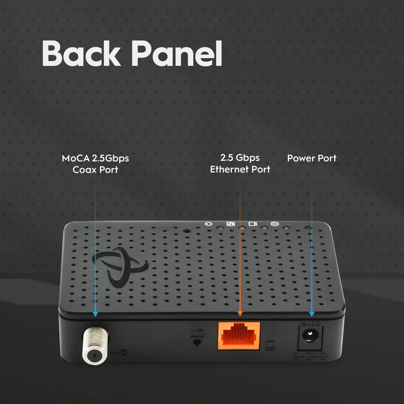 Hitron HTEM5 MoCA 2.5 Adapter for Ethernet Over Coax | 2.5 Gbps Ethern ...